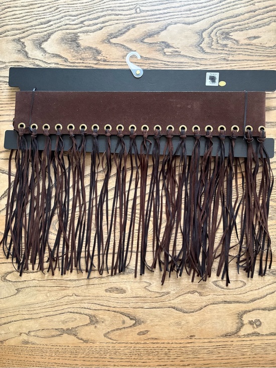 House of Harlow 1960 Brown Suede Fringe Western Belt Studded Boho Festival NWT